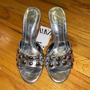 Zara Metallic Heels